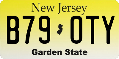 NJ license plate B79OTY
