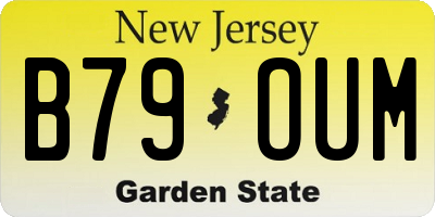 NJ license plate B79OUM