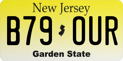 NJ license plate B79OUR