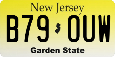 NJ license plate B79OUW
