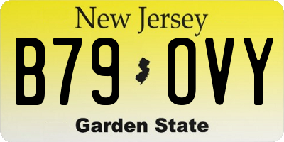 NJ license plate B79OVY