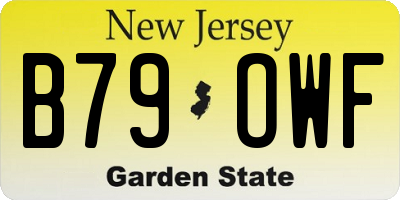 NJ license plate B79OWF