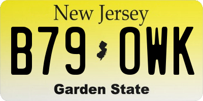 NJ license plate B79OWK
