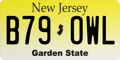 NJ license plate B79OWL