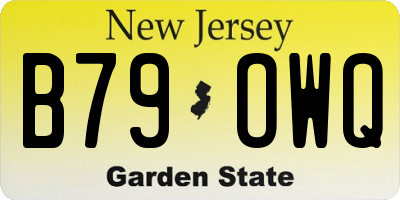 NJ license plate B79OWQ