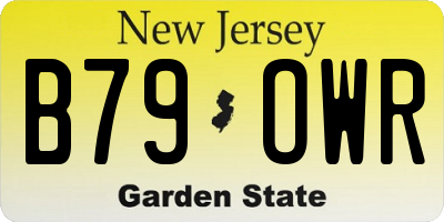 NJ license plate B79OWR