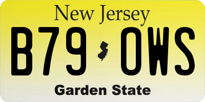 NJ license plate B79OWS
