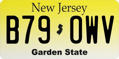 NJ license plate B79OWV