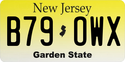 NJ license plate B79OWX