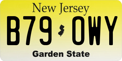 NJ license plate B79OWY