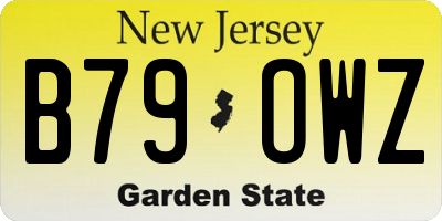 NJ license plate B79OWZ