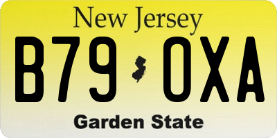 NJ license plate B79OXA