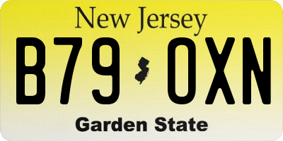 NJ license plate B79OXN