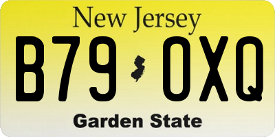 NJ license plate B79OXQ