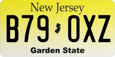 NJ license plate B79OXZ