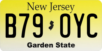 NJ license plate B79OYC