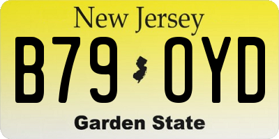 NJ license plate B79OYD