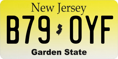 NJ license plate B79OYF