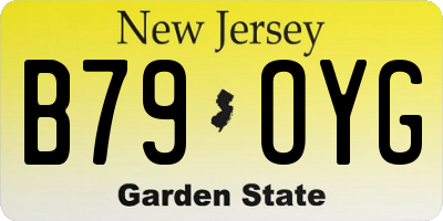 NJ license plate B79OYG