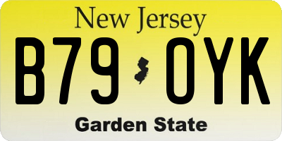 NJ license plate B79OYK