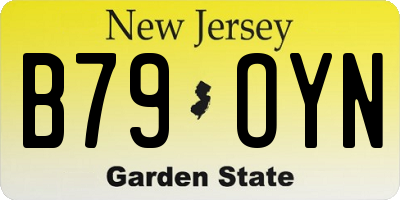 NJ license plate B79OYN