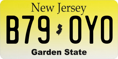 NJ license plate B79OYO