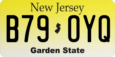 NJ license plate B79OYQ