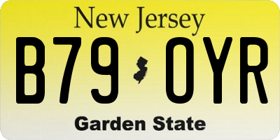 NJ license plate B79OYR