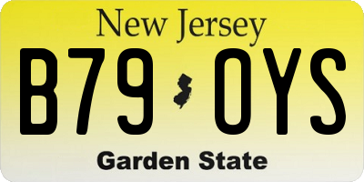 NJ license plate B79OYS