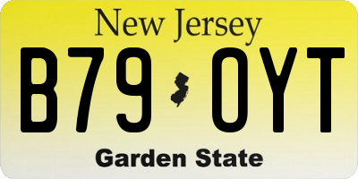 NJ license plate B79OYT