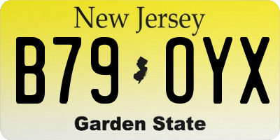 NJ license plate B79OYX