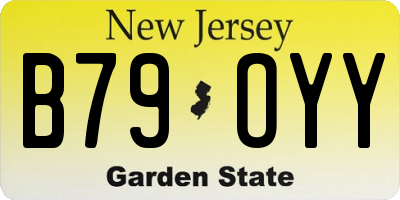 NJ license plate B79OYY