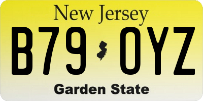NJ license plate B79OYZ