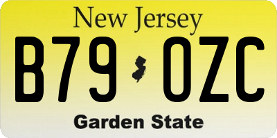 NJ license plate B79OZC