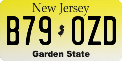 NJ license plate B79OZD
