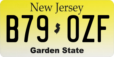 NJ license plate B79OZF