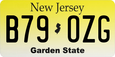 NJ license plate B79OZG