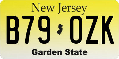 NJ license plate B79OZK