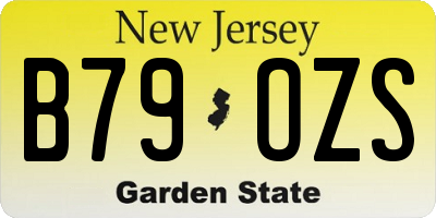 NJ license plate B79OZS