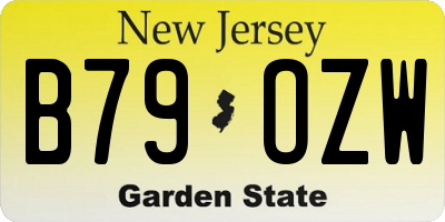 NJ license plate B79OZW