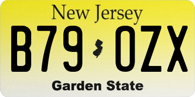 NJ license plate B79OZX
