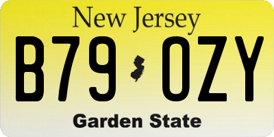 NJ license plate B79OZY