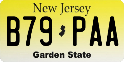 NJ license plate B79PAA