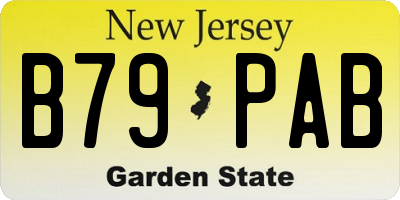 NJ license plate B79PAB