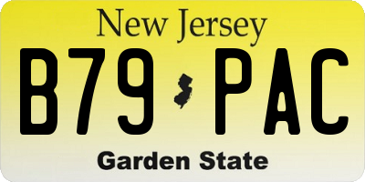 NJ license plate B79PAC