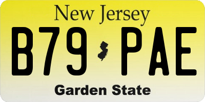 NJ license plate B79PAE