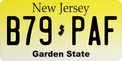 NJ license plate B79PAF