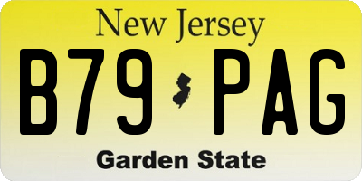 NJ license plate B79PAG
