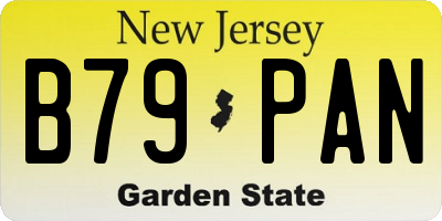 NJ license plate B79PAN
