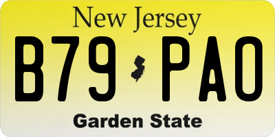 NJ license plate B79PAO